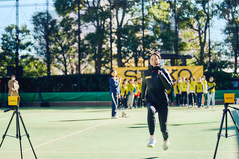 陸コース　福島さんのお手本の様子