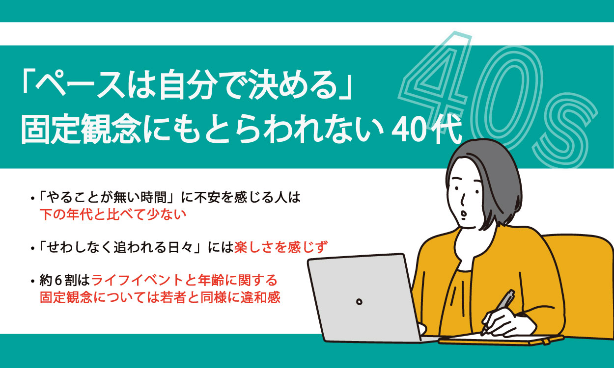 「ペースは自分で決める」 固定観念に縛られたくない40代