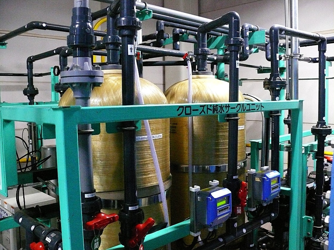 Image: Part of the purified water recycling system.