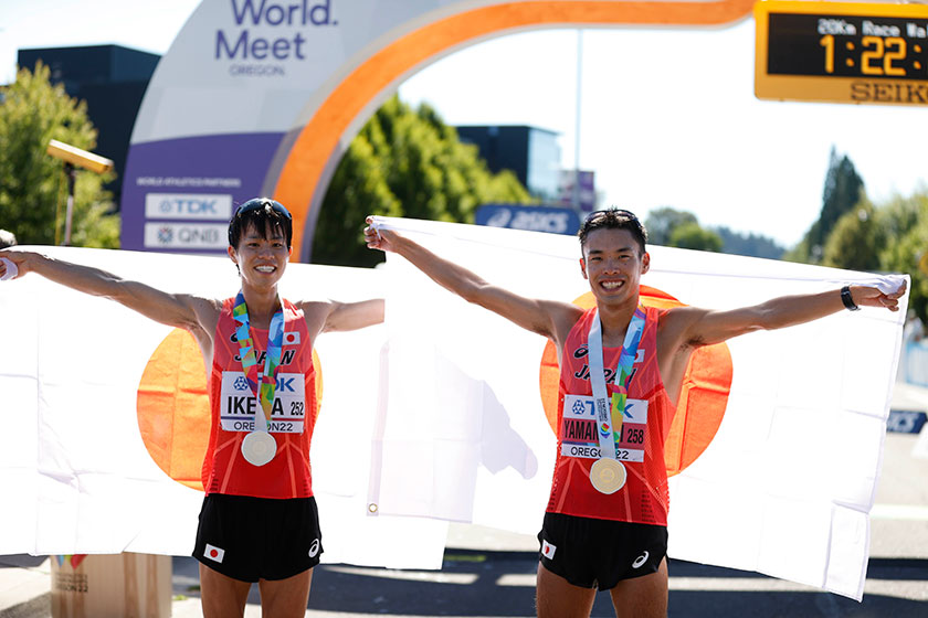 男子20km競歩　池田選手（左）山西選手（右）　写真