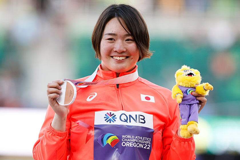 女子やり投げ　北口榛花選手　写真