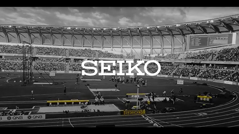 SEIKO 機材「跳躍距離計測システム」動画を流す