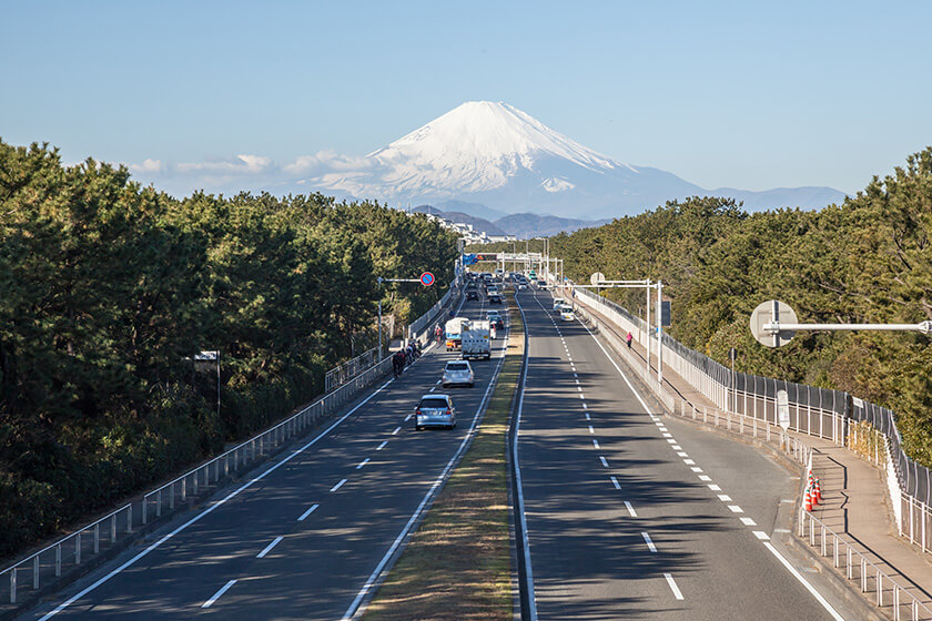 駅伝コースと富士山　画像