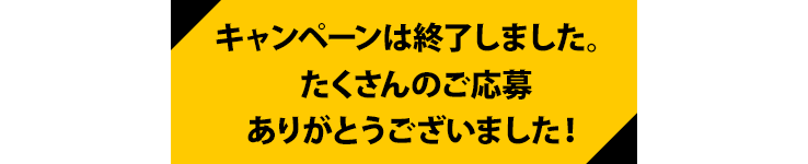 キャンペーンは終了しました。たくさんのご応募ありがとうございました！