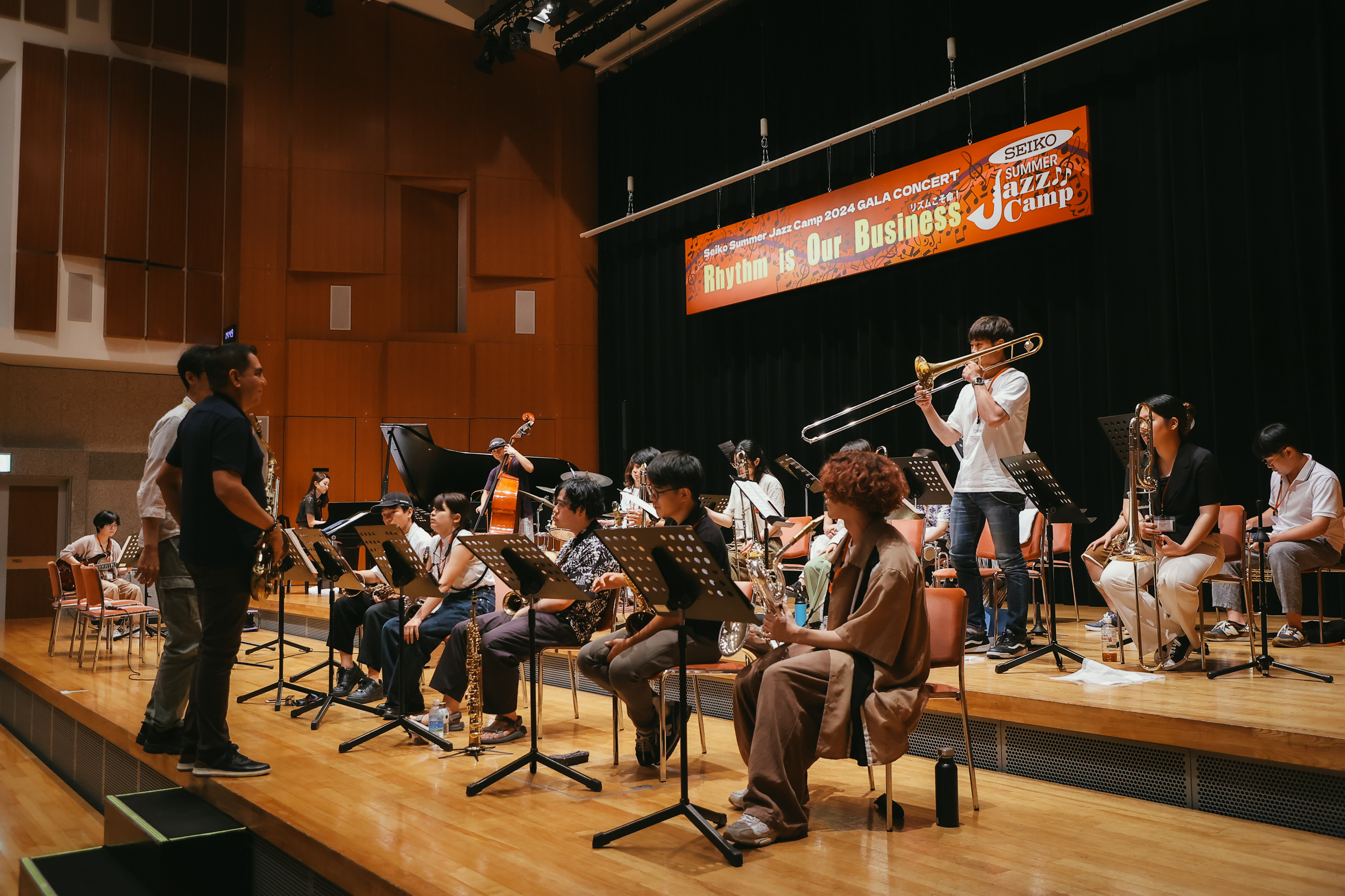 ビッグ・バンド・アンサンブルの授業の様子