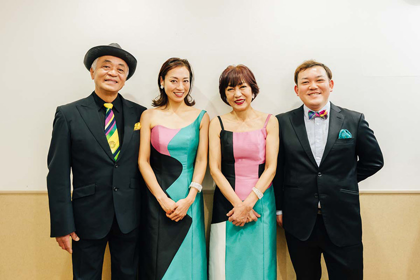 サーカス（左から叶高さん、ありささん、正子さん、吉村勇一さん）の皆さん　写真
